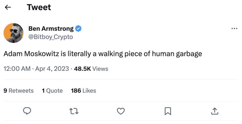 Ben Armstrong tweet