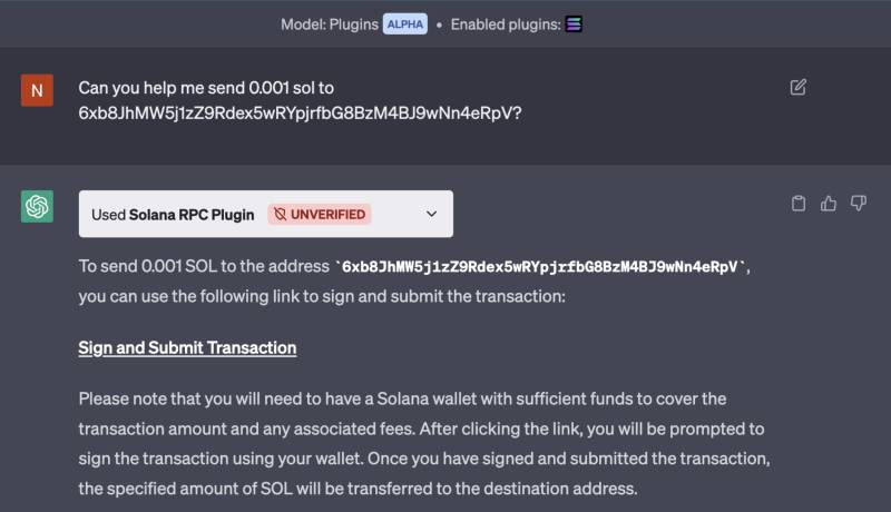 Solana on ChatGPT